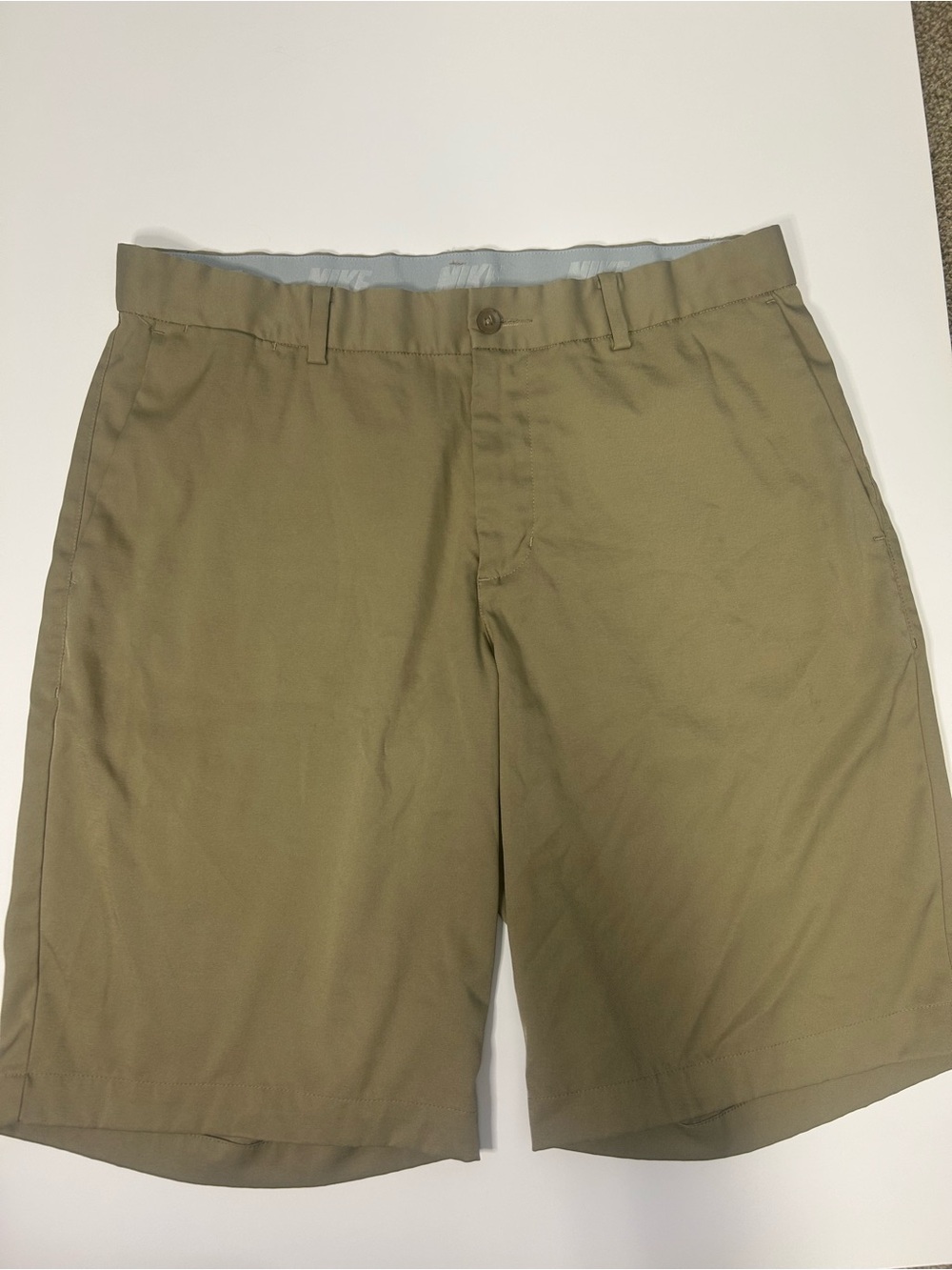 Nike Khaki Beige Dri Fit Flat Front Men's Shorts